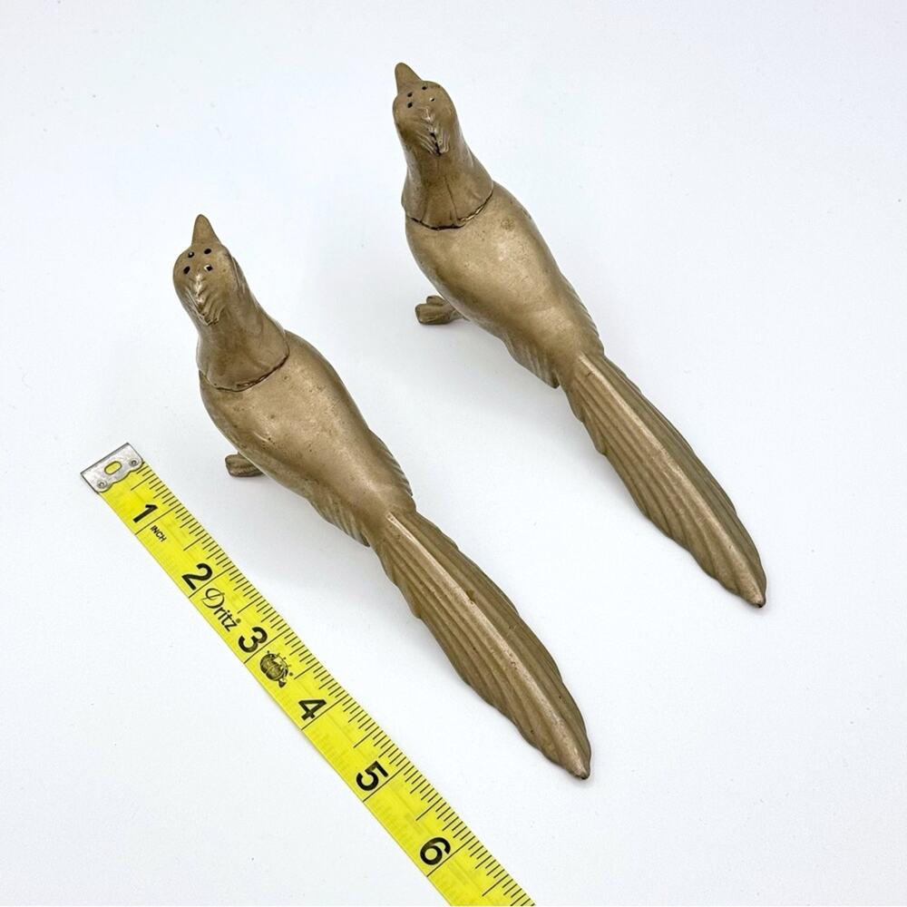Vintage Silver Plated Metal Pheasant Birds Salt & Pepper Shakers - Picture 10 of 10